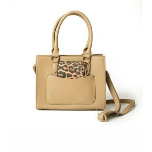 Khaki Handbag with Cheetah Print Wallet 👜✨